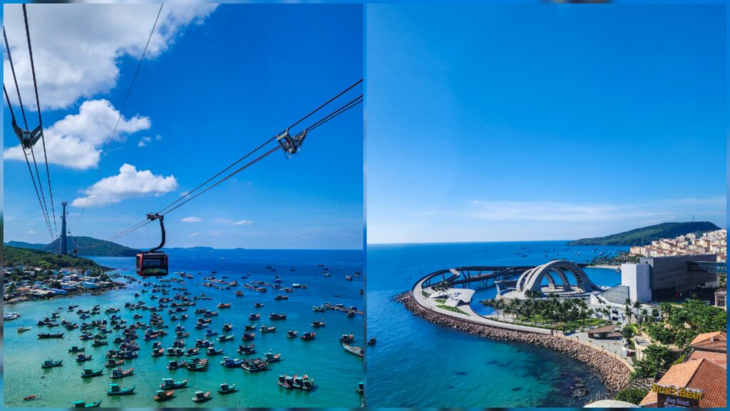 Hon Thom Cable Car Phu Quoc cabin view over the sea and islands