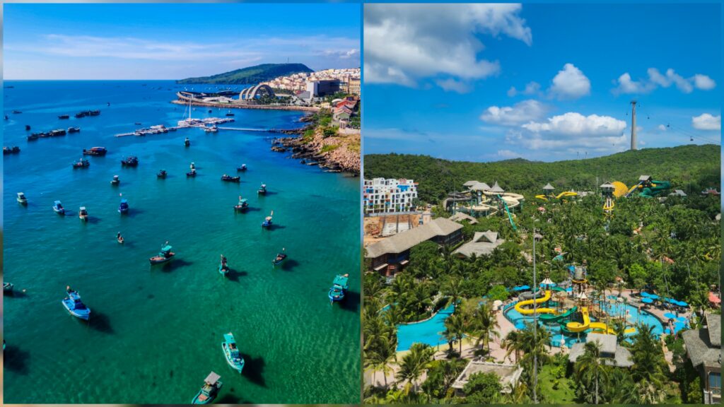 Hon Thom Cable Car Phu Quoc cabin view over the sea and islands