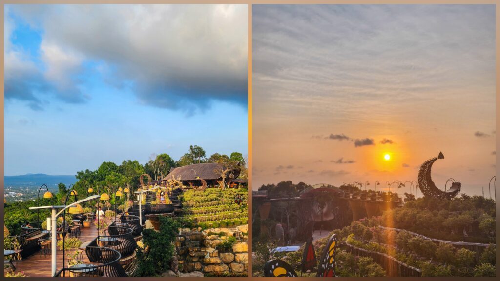 The Peak Phu Quoc hilltop terraces and gardens at sunset