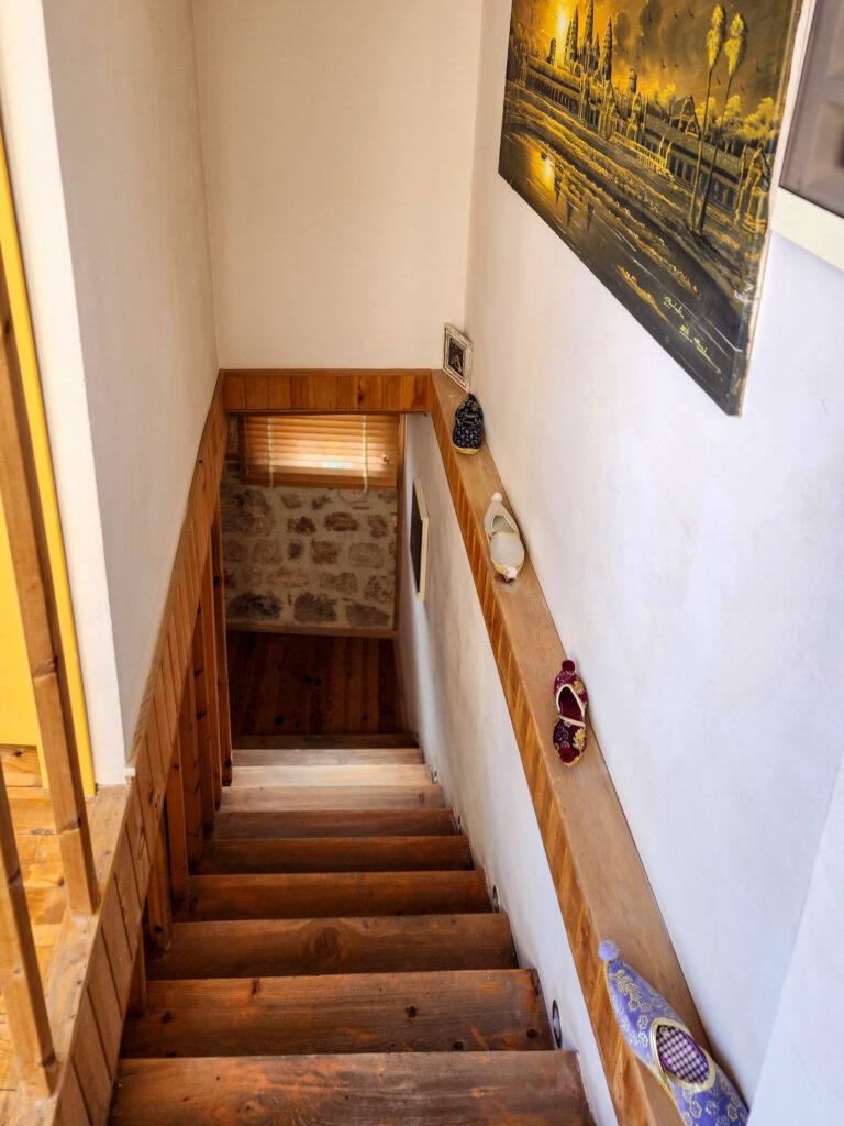 Wooden stairs inside The Little Prince Boutique Hotel Kaleici Antalya