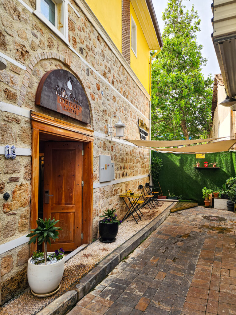 Entrance of The Little Prince Boutique Hotel in Kaleici Antalya