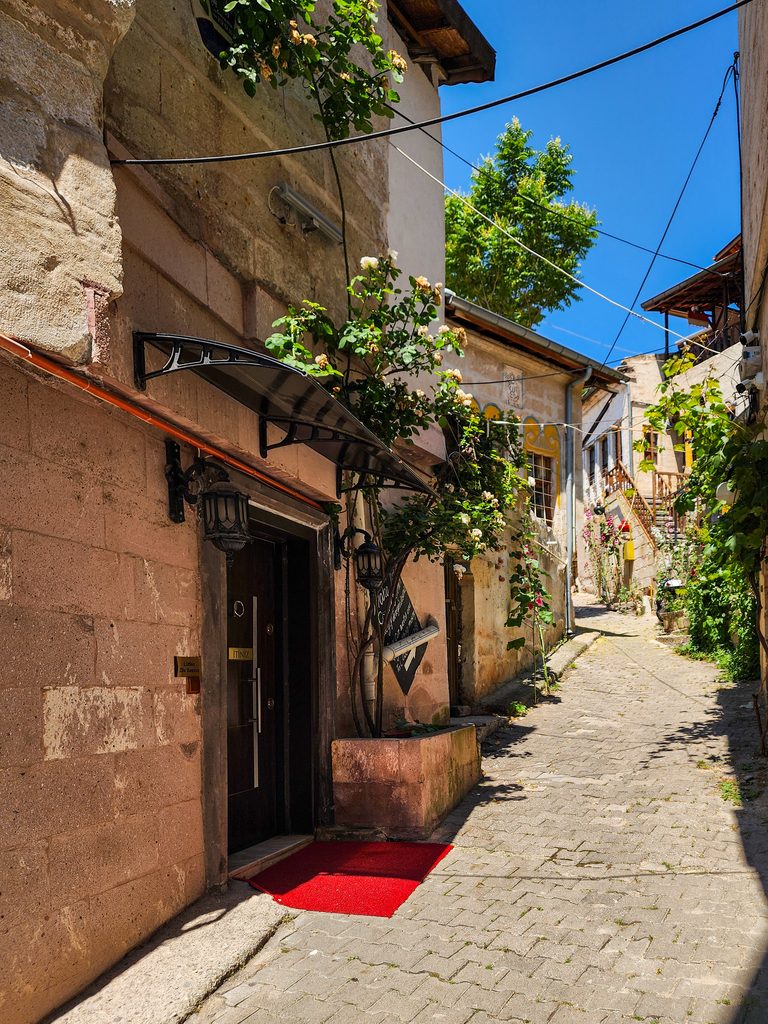 Narrow stone street in Avanos Old Town, Cappadocia