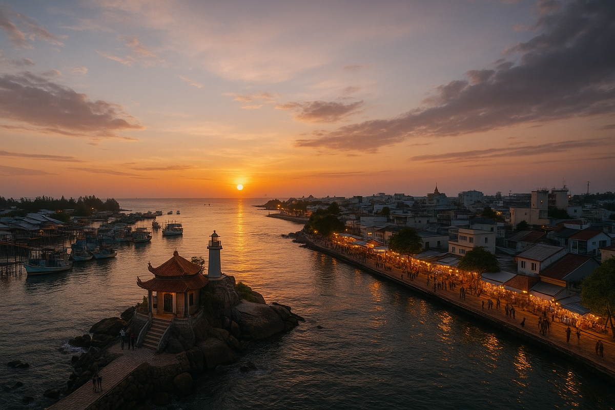 One Evening in Duong Dong: Market, Dinh Cau Sunset, and Live Music