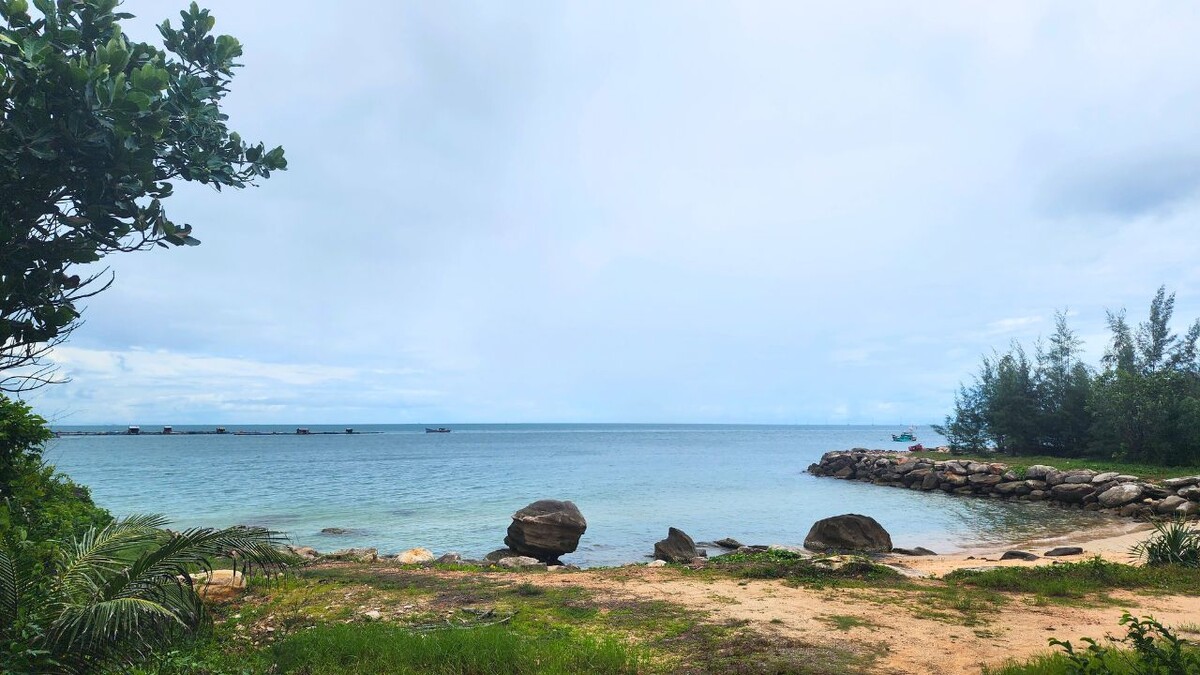 Undeveloped rocky coastline near Hang Yen on Phu Quoc's quiet east side