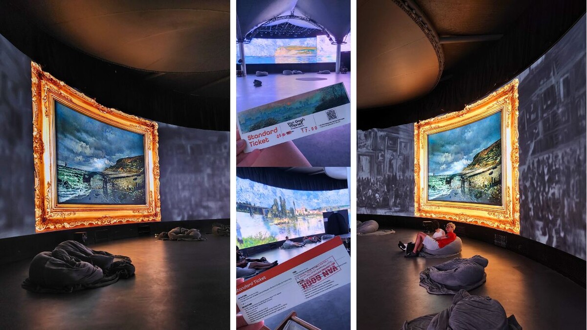 Digital art and immersive displays inside the Monet and Van Gogh experience