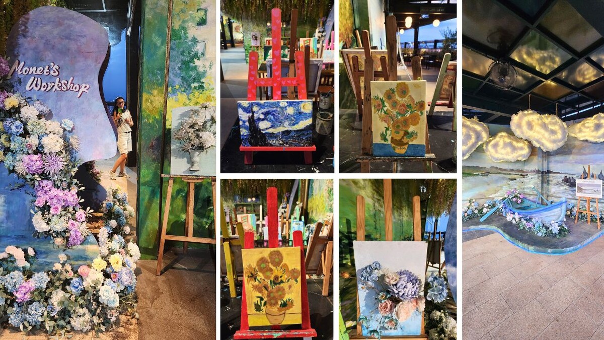 Decorative art installation and framed display within the exhibition