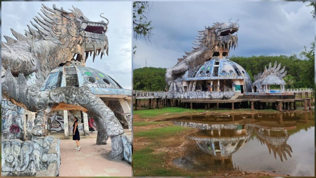 Dragon building at Ho Thuy Tien near Hue