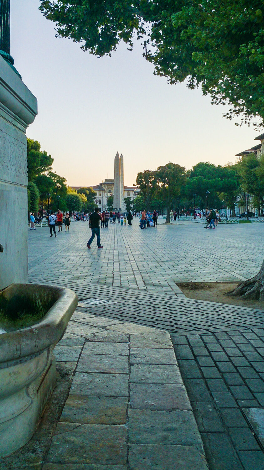 Obelisks and landscaped paths in Sultanahmet Square on the former Hippodrome