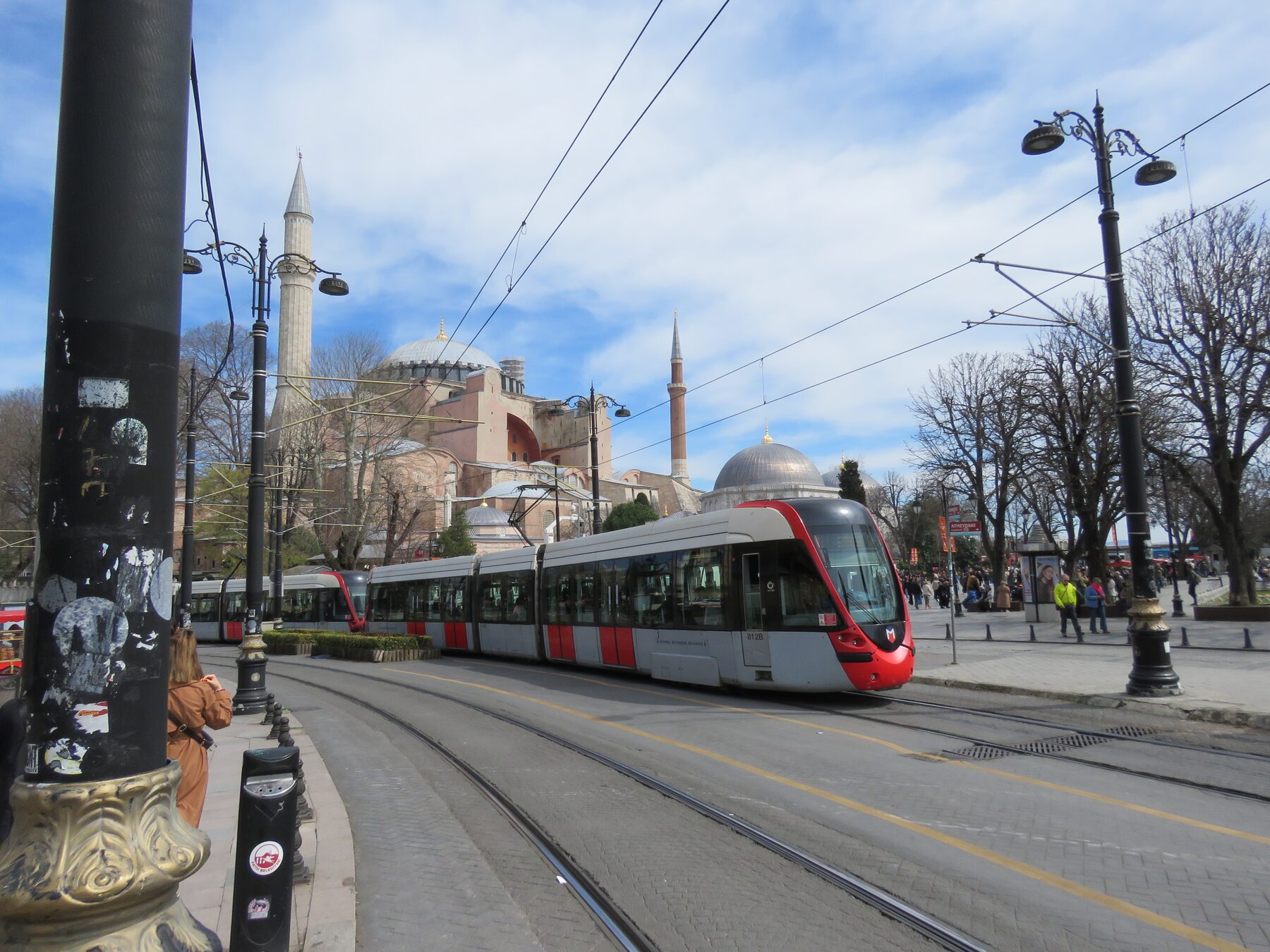 Istanbul public transport T1 tram near Hagia Sophia