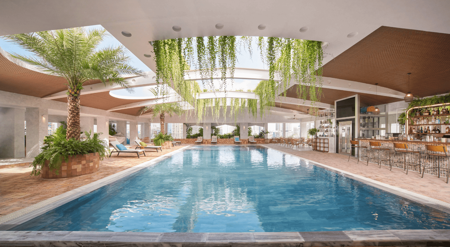 Rooftop swimming pool at Silverland May Hotel