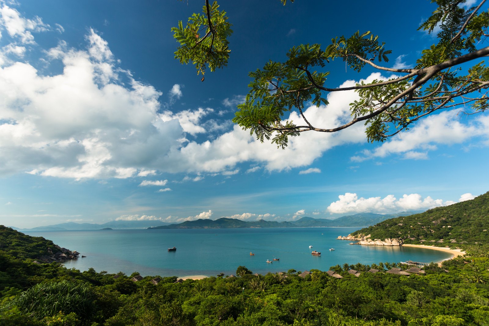 Aerial view of Six Senses Ninh Van Bay.